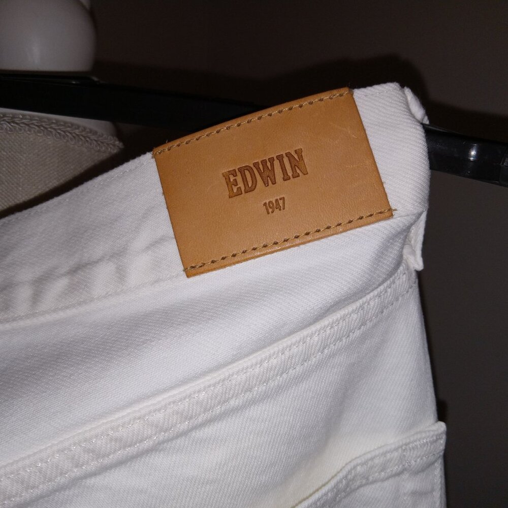 NWT Edwin Womens Size 28 Kali Ankle Jeans Vintage Straight Leg in Beige Tie Dye - Picture 10 of 10